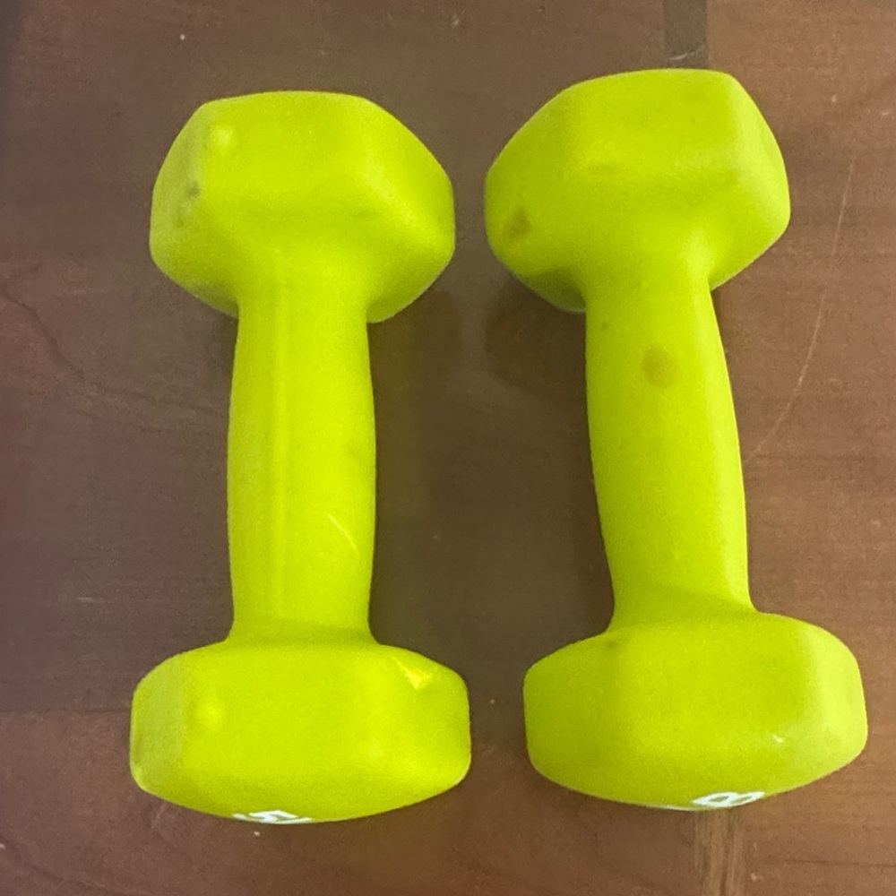 Bright Green 5lb Dumbbell Set